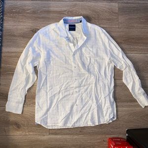 Tommy Bahama White Long Sleeve Button-Up, Size L